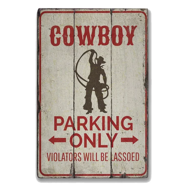 

Cowboy Parking Only Sign Garage Workshop Adversting Poster Racing Car Poster Auto Poster Gift Wall Decor Art Tin Sign