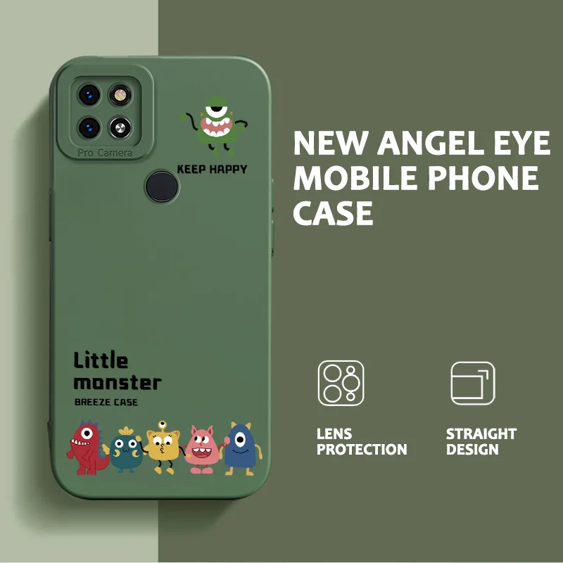 

Angel Eyes Case for OPPO A15 A15s A35 2021 A12E A16 A16K A31 A8 A5 Realme C1 2018 Little Monster Phone Case Simple and lovely