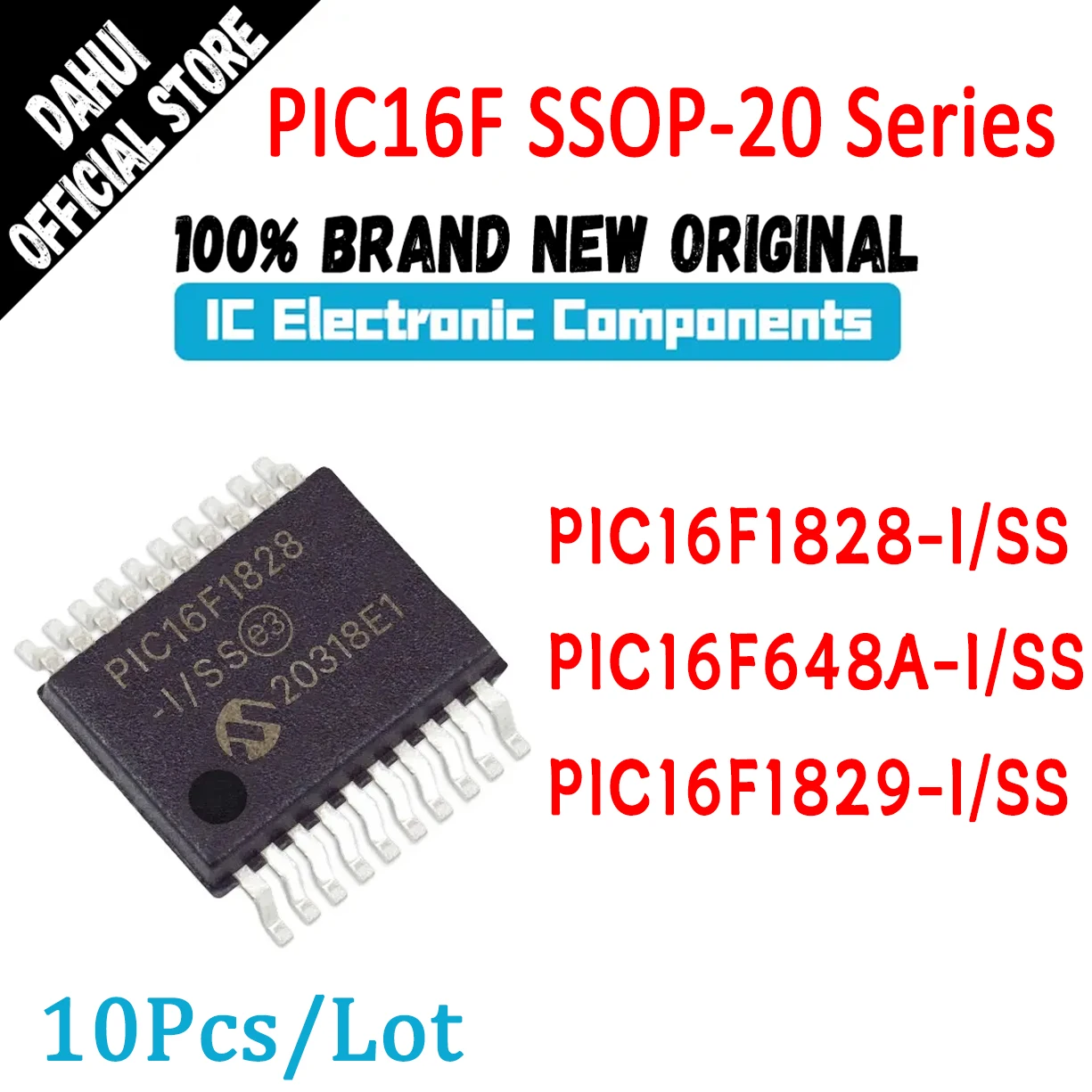 

10Pcs/Lot PIC16F1828-I/SS PIC16F648A-I/SS PIC16F1829-I/SS PIC16F1828-I PIC16F648A-I PIC16F1829-I PIC16F PIC IC MCU Chip SSOP-20