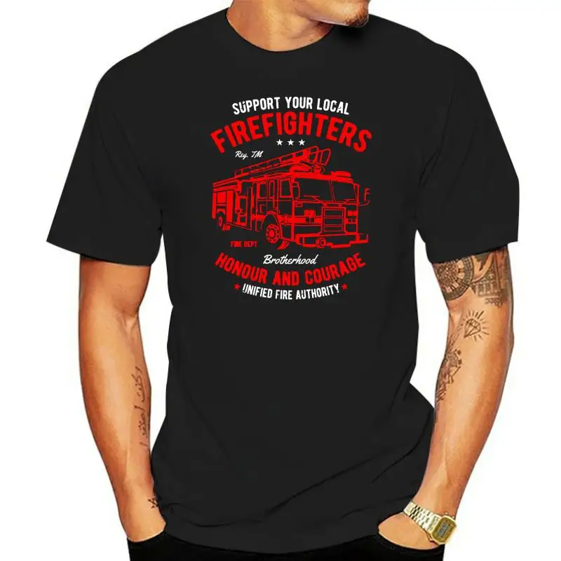 2022 New Men Tee Shirt Fire Fighter Honour and Courage Los Angles Firefighter Department USA America Adult Unisex &amp Female