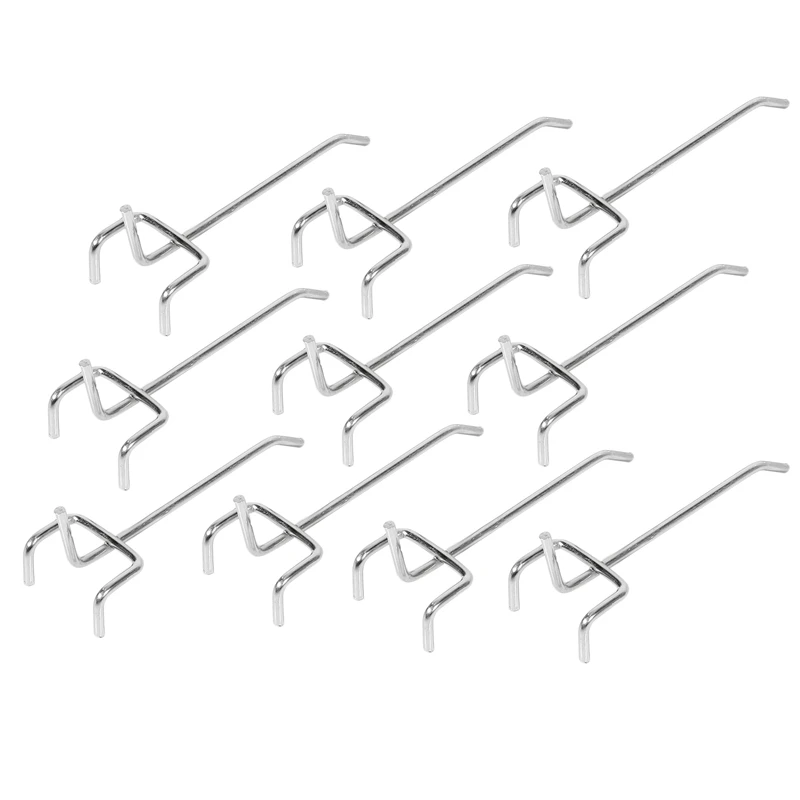 

10 перфорированных крючков для хранения в мастерской, длина крепления 10 см
