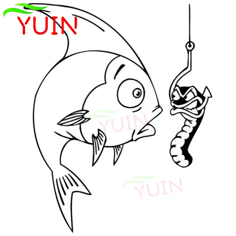 

Fishing Club Fish Funny Cartoon Car Decals Fashion Window Decoration PVC Waterproof Sunscreen Stickers Can Be Customized Color