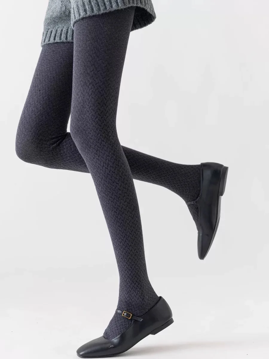 Весенне-осенние женские винтажные вязаные леггинсы в японском стиле Mori Girls Geometry