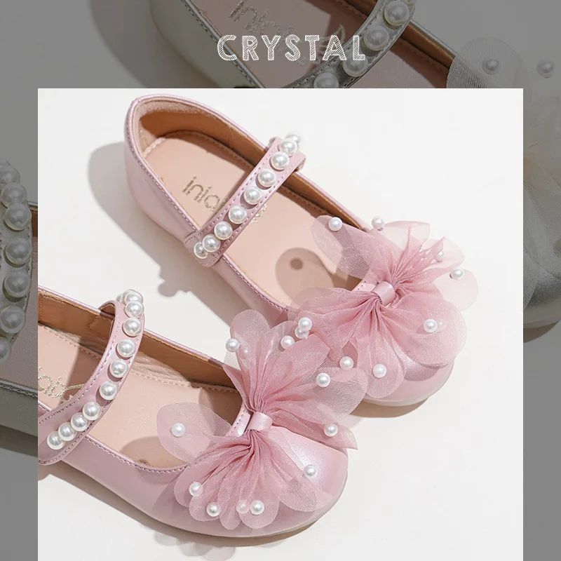 Girls Children's Shoes Small Leather Shoes Princess Shoes Soft Sole All-match Single Shoes Children's Dance Performance Shoes
