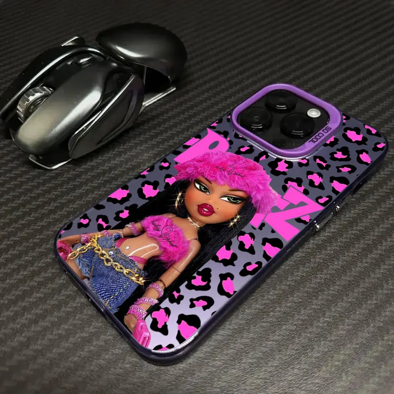 Фото Милый розовый чехол для телефона с изображением кукол Bratz для Samsung Galaxy S26 S25 S24 S23 S22 S21 S20 Note20 FE Ultra Edge Plus 4G 5G, матовый чехол №4
