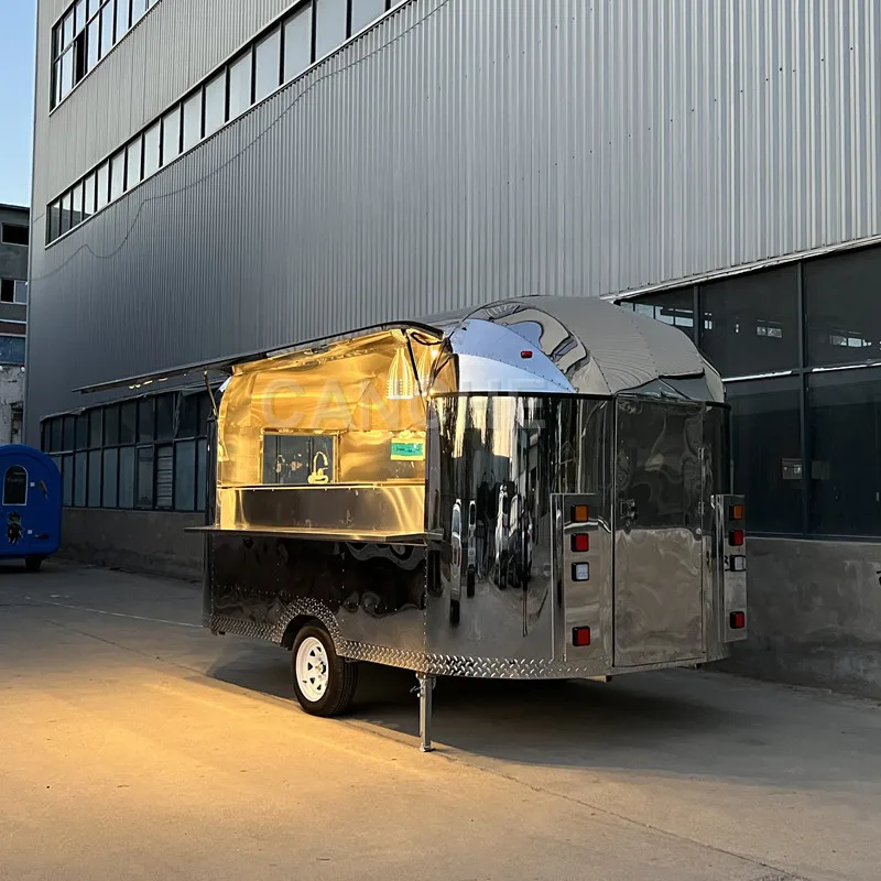 

2021 Mobile Food Cart KN-400 Stainless Steel Ice Cream Carts Concession Trailer Towable Food Truck for Sale