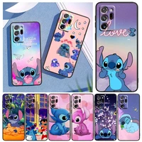 stitch little monster for samsung note 20 10 9 ultra lite plus a73 a70 a20 a10 a8 a03 f23 m52 m21 j7 j6 black phone case