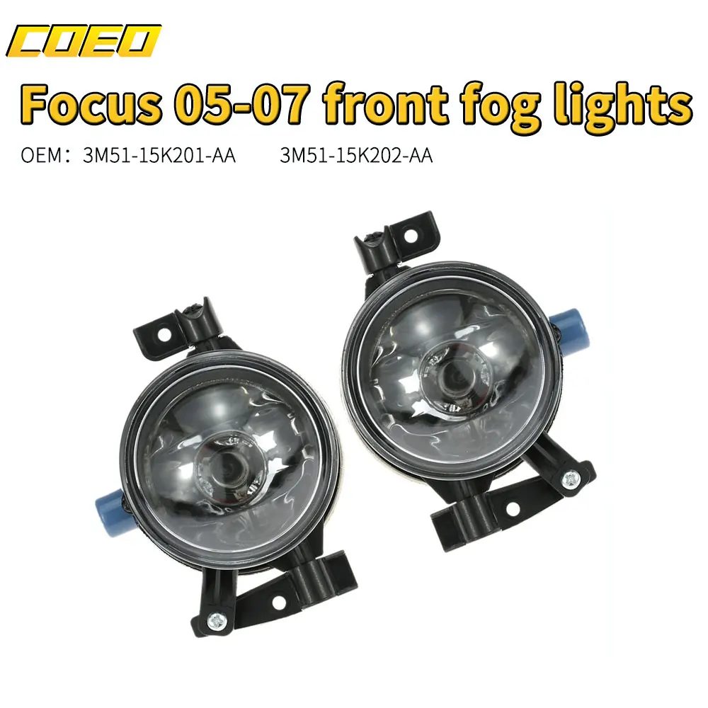 

1 Pair Auto Front Bumper Fog Light Lamp For Ford Focus 2005-2007 3M51-15K201-AA 3M51-15K202-AA