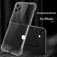 new luxury transparent shockproof silicone case for iphone 11 x xr xs max case 13 12 11 pro max 8 7 anti drop tpu back cover