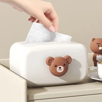 creative kawaii accessories cute bear tissue boxes decoration desktop tissue box table napkins storage box home office storage