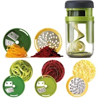 3in1 carrot cucumber cheese grater fruit vegetable cuttergrater handheld spiral slicer grater with container kitchen gadgets