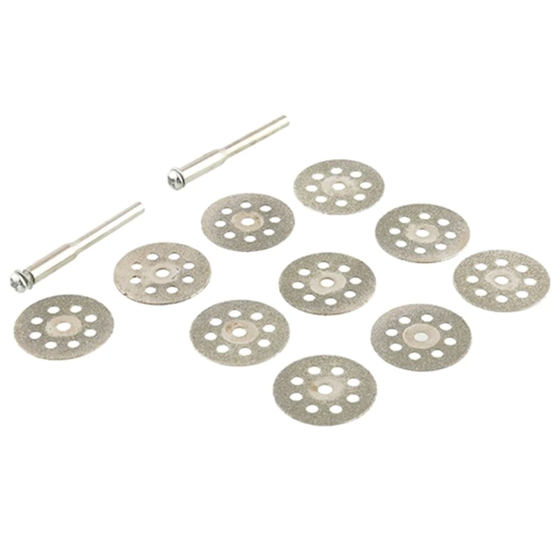 

10Pcs Mini 22Mm Diamond Cutting Disc Saw Blade Mill Sheet & 10 X Diamond Cutting Wheel Discs Blades + 2 Arbor Shaft For Rotary T