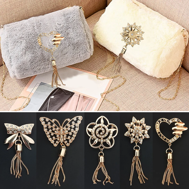 

1PC Exquisite Metal Cute Deer clasp buckle Buckles Bag Purse Hat Decor With Tassel Hardware DIY Leather Craft Accessory Golden