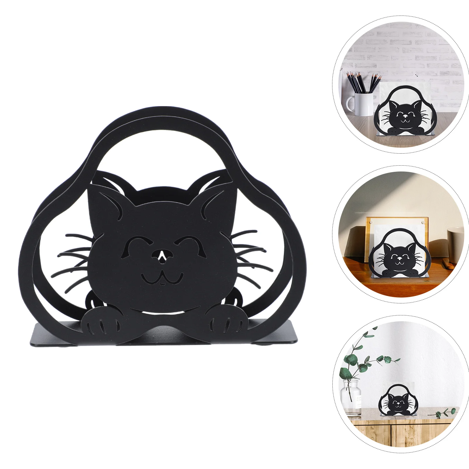 

Napkin Holder Dispenser Tissue Iron Metal Restaurant Stand Cat Table Organizer Rack Cast Holders Storage Paper Farmhouse Modern