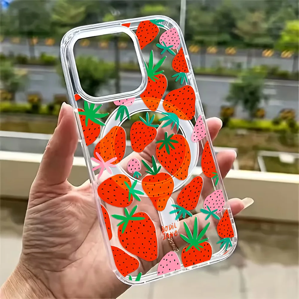 Летний чехол для телефона с лимонным принтом для iPhone 17, 16, 15, 14, 13, 12, 11 Pro Max Plus, 17Air, 16e, с поддержкой MagSafe, магнитной беспроводной зарядки, прозрачный (art.: 3920dad844707) - 3920dad844707