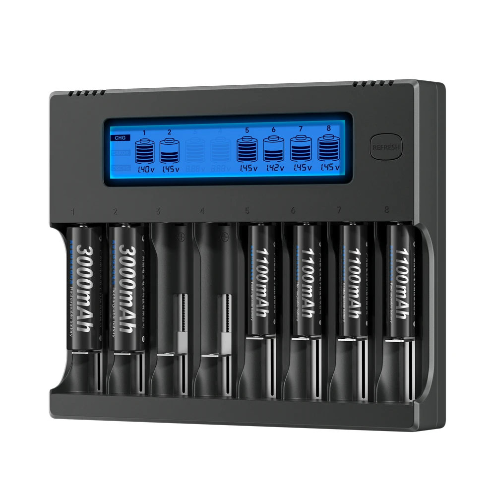 Аккумуляторная батарея PALO AA 1 2 в NIMH 2A Cell с 8 зарядными устройствами для 21700 18650 16340