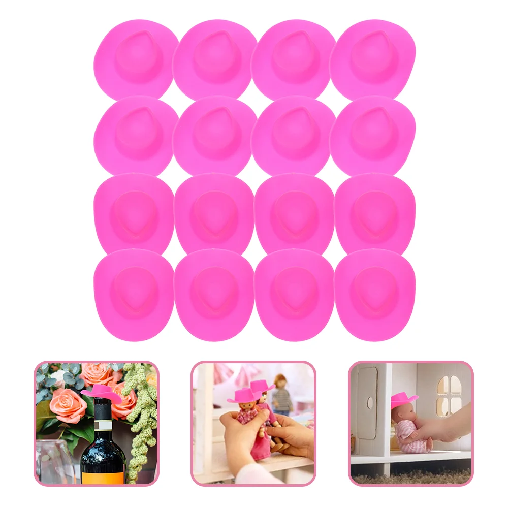 

40 Pcs Hat Diy Crafts White Cowgirl Cowboy Ornaments Mini Christmas Hats Cowboys Party Decorations