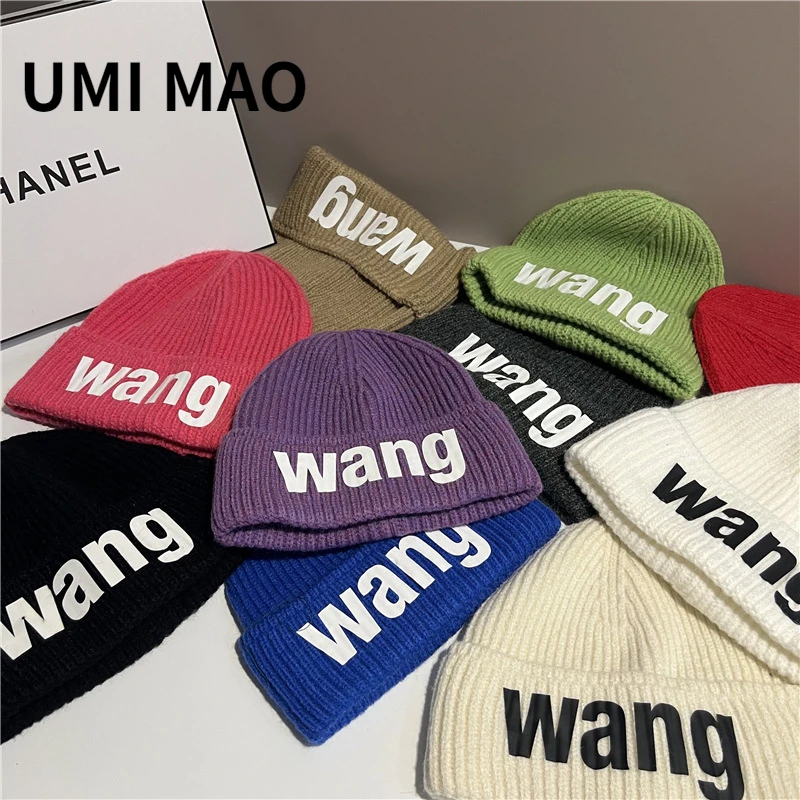 UMI MAO King Knitted Hat Korean Version Casual Simple Wool Spring Autumn Outdoor Travel Wild Baotou Ear Protection Hats Y2K