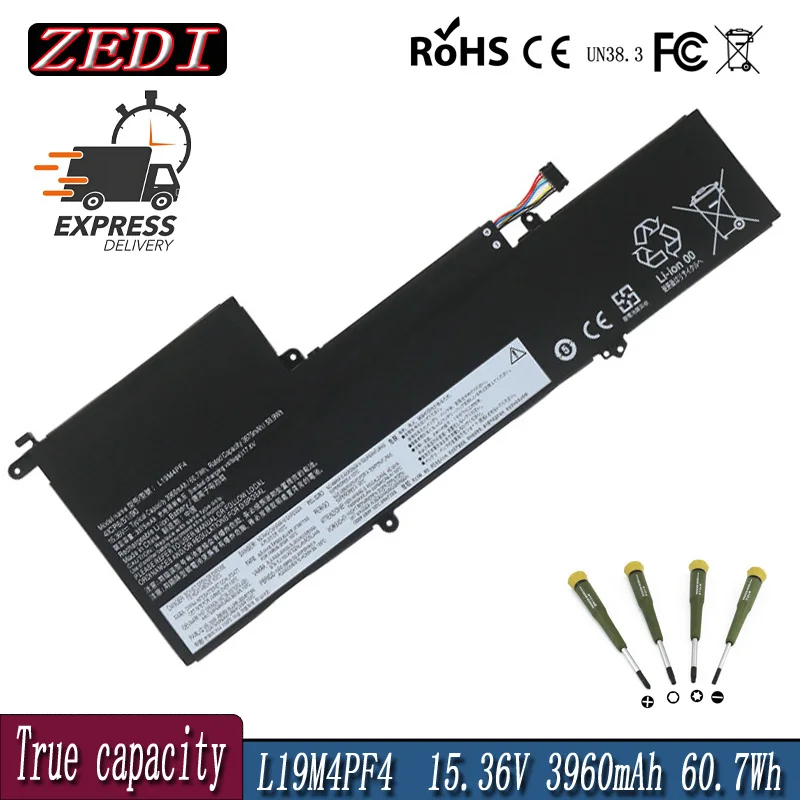 ZEDI L19M4PF4 L19D4PF4 L19C4PF4 5B10W65297 Аккумулятор для ноутбука Lenovo Ideapad Yoga Slim 7-14IIL05 7-14ARE05 15 36 В 60 7