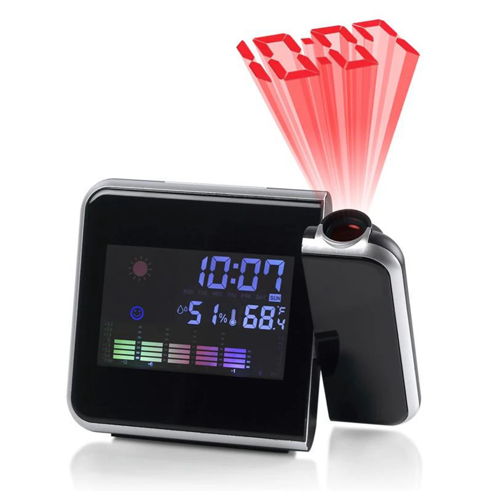 Temperature Humidity Desktop Alarm Clock Timing Date Calendar Display Led Backlight Clock