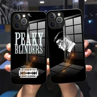 peaky blinders black tempered glass case for iphone 13 12 11 pro max se 2020 x xs xr max 7 8 plus case