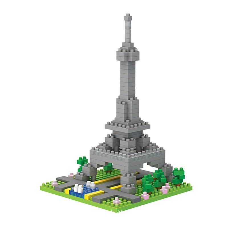 

Всемирно известный город, совместимая архитектурная модель, мини-строительные блоки, коллекция, бриллиантовые маленькие блоки