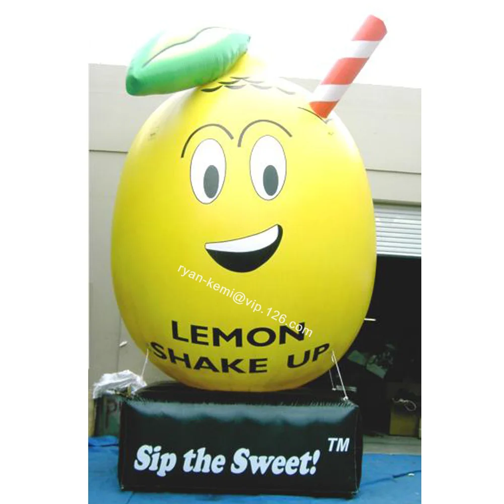 Гигантский надувной воздушный шар с лимоном желтое улыбающееся лицо большой