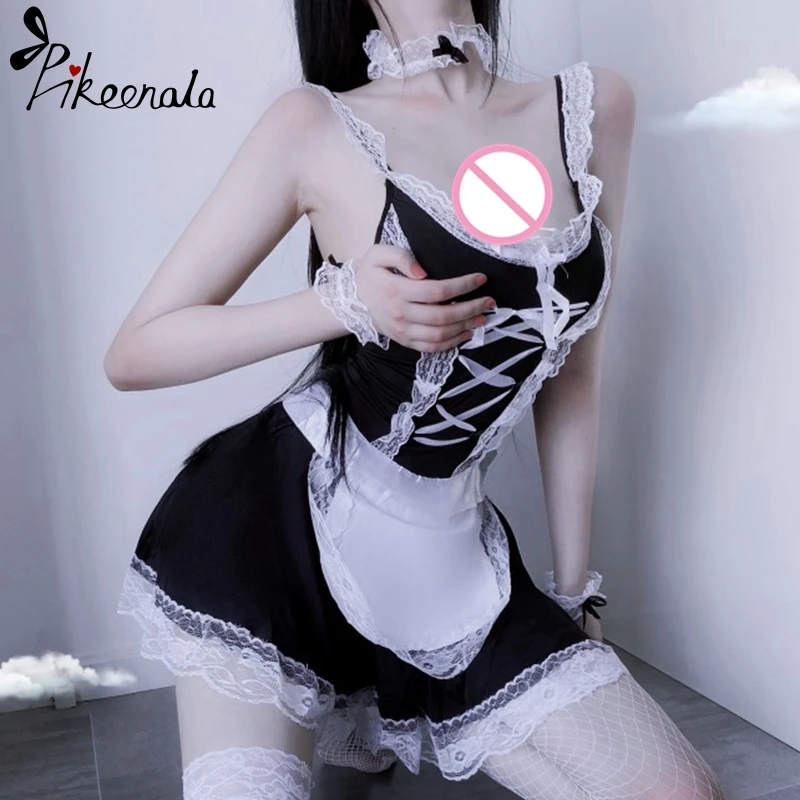 Сексуальное женское нижнее белье 5XL форма горничной лолиты кружевное платье