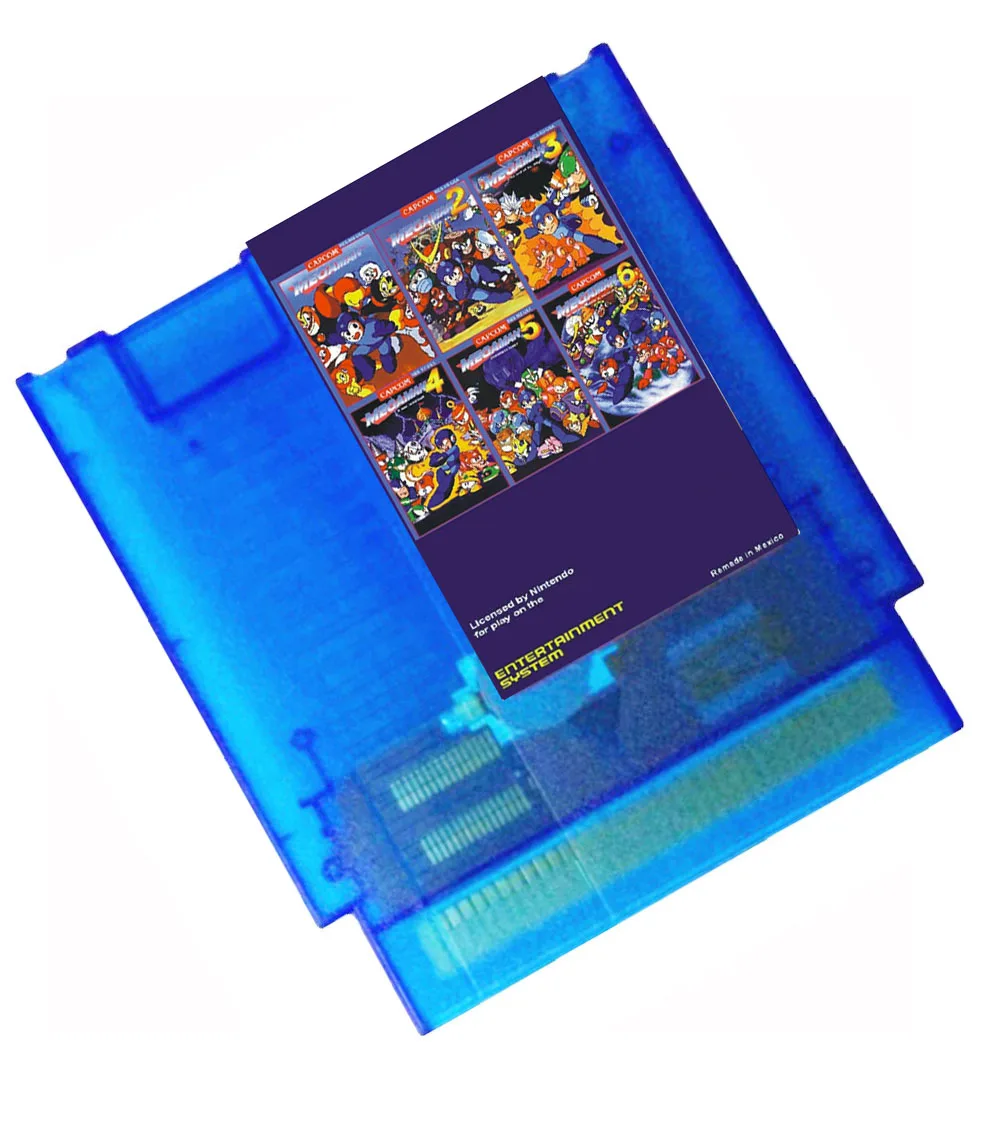 MegaMan1-6 RockMan1-6 73в1 NTSC & PAL игры, английский и японский 72 булавки игровой Картридж для NES замена оболочки, бесплатный пылезащитный рукав