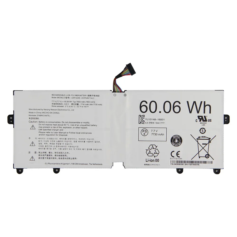 Сменная батарея LBR1223E для LG Gram 13Z970 13Z975 5Z975 14Z970 15Z97 0 аккумуляторная 60.06Wh