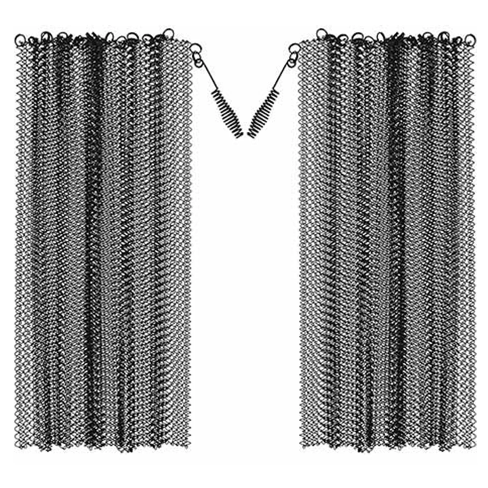 Сетчатая занавеска для камина 2 шт. жаропрочная металлическая сетка нержавеющая