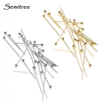 semitree 50pcs 0 6mm stainless steel gold color head pins diy earrings findings for handmade crafts jewelry making 2030mm
