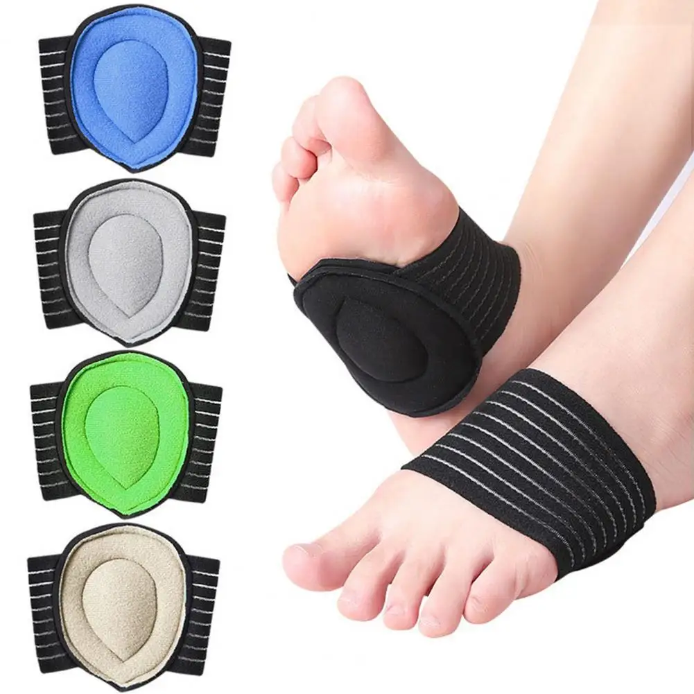 

1 Pair Arch Foot Pad Bandage Wrap Design Sweat Absorbent Easy to Wear Women Orthopedic Insoles Pad for Running