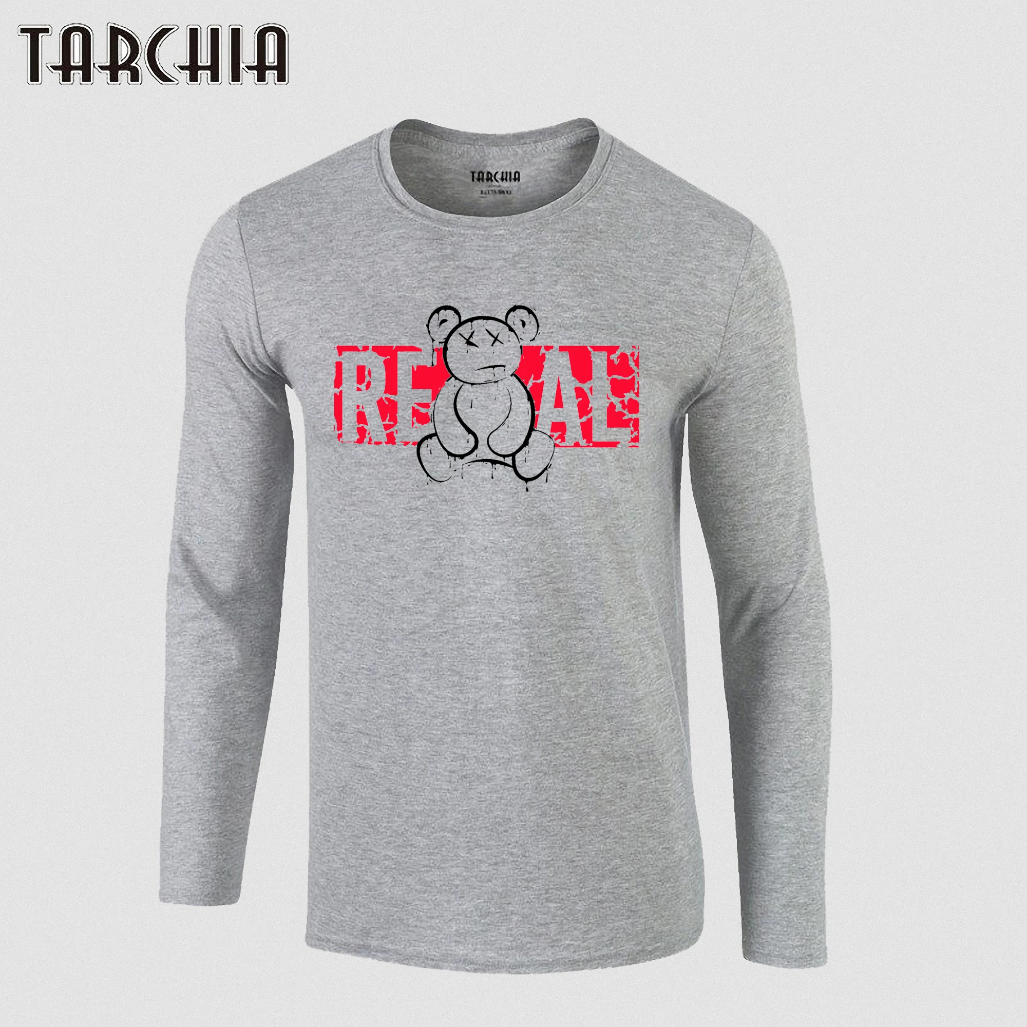 

TARCHIA Fashion Men Long Sleeve Homme Graphic t shirts Comfort T-Shirt Cotton Tee Plus Size Boy Real Bear Camisetas Sale Limit