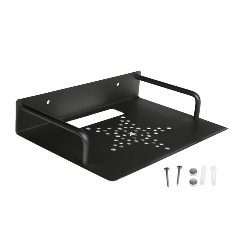 TV Box Router Set-top Boxes Mini PC DVD Player Single-layer Space Aluminum Wall Mount Storage Shelf Bracket Holder Stand