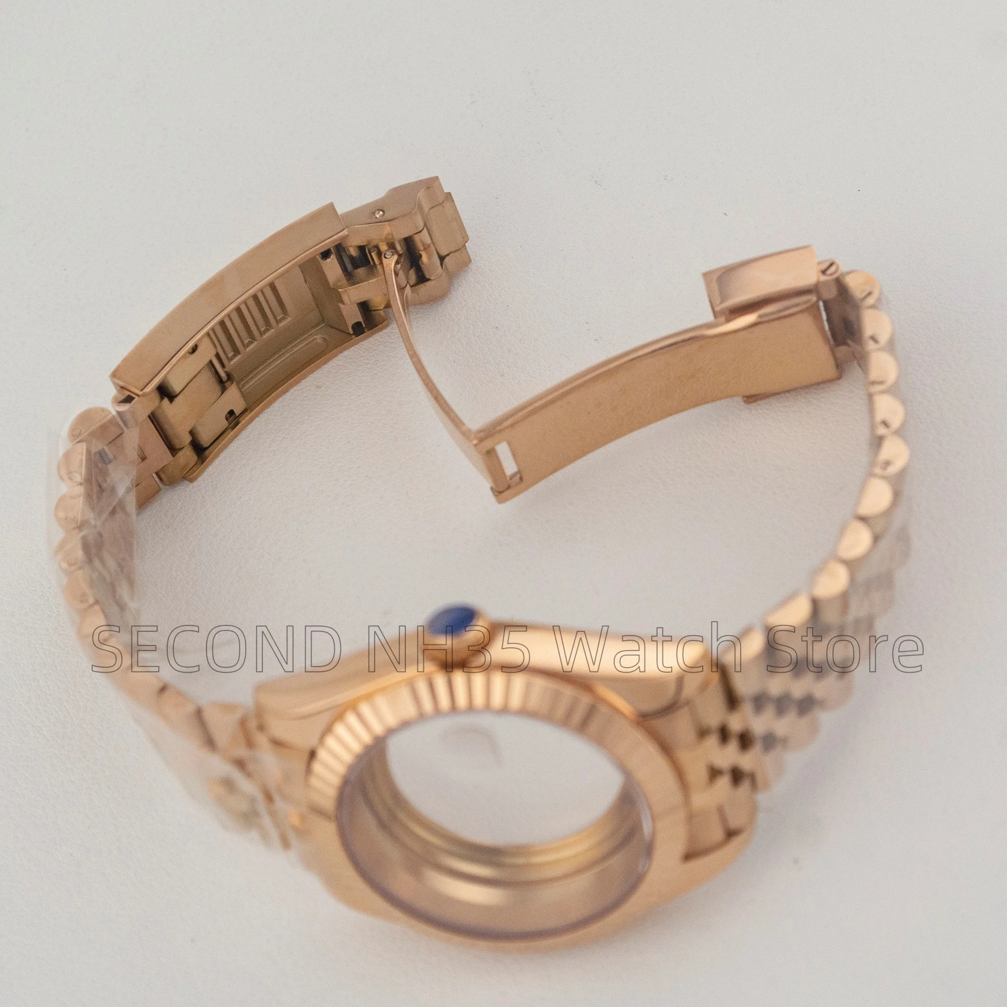 Фото Корпус из розового золота для Datejust 36 мм/39 мм, стальной браслет Jubilee/Oyster, водонепроницаемый, подходит для автоматических механизмов NH34, NH35, NH36. №5