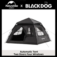 Naturehike-BlackDog Camping Automatic Tent 3-4 Person Fast Build 2 Doors 4 Windows UPF40+ Outdoor  Picnic Camping Equipment Tent