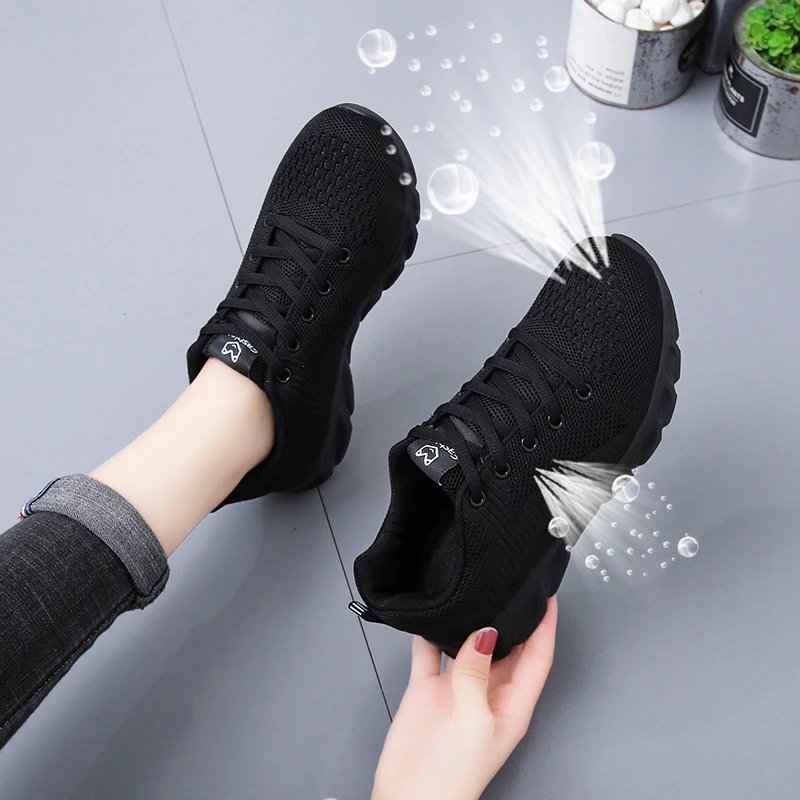

Кроссовки женские сетчатые, повседневная обувь для ходьбы, плоская подошва, дышащие, белые, модель 2023