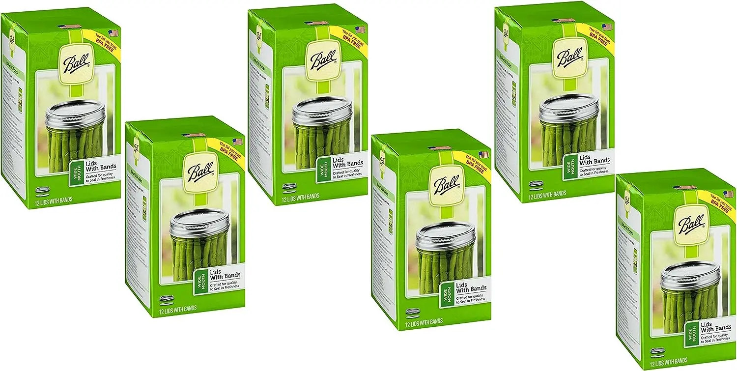 

Mouth Lids and Bands Set of 6 Dozen or 72 Lids and 72 Bands