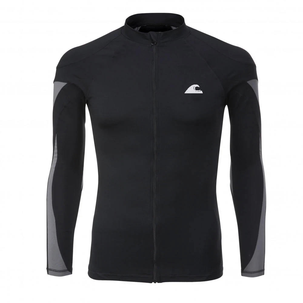 2022 Men's Professional Split Long Sleeve Sunscreen Quick Dry Surf Shirts Watersports Beach Swimming Snorkeling Surf Tops M-2XL