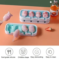 healthy silicone ice cream mold cartoon shape reusable popsicle molds diy homemade ice lolly mold summer favorites kitchen tools