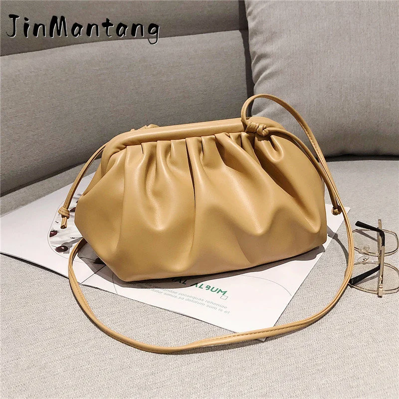 

Однотонные плиссированные сумки через плечо из искусственной кожи для женщин 2023, маленький клатч, Женская Роскошная сумка-мессенджер на плечо, дорожные сумки