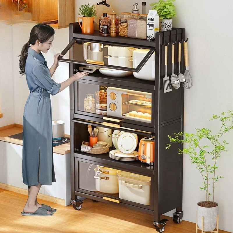 Стальной Многоэтажный буфетный шкаф с дверью многофункциональные горшки