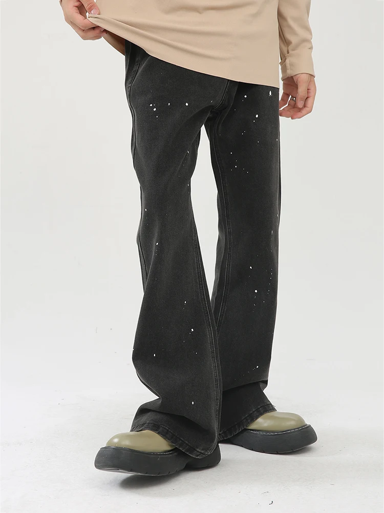 Street Clothing Men's Fashion New Pattern Retro Entertainment Black Jeans Loose Temperament Multi -function Pants Baggy Jeans