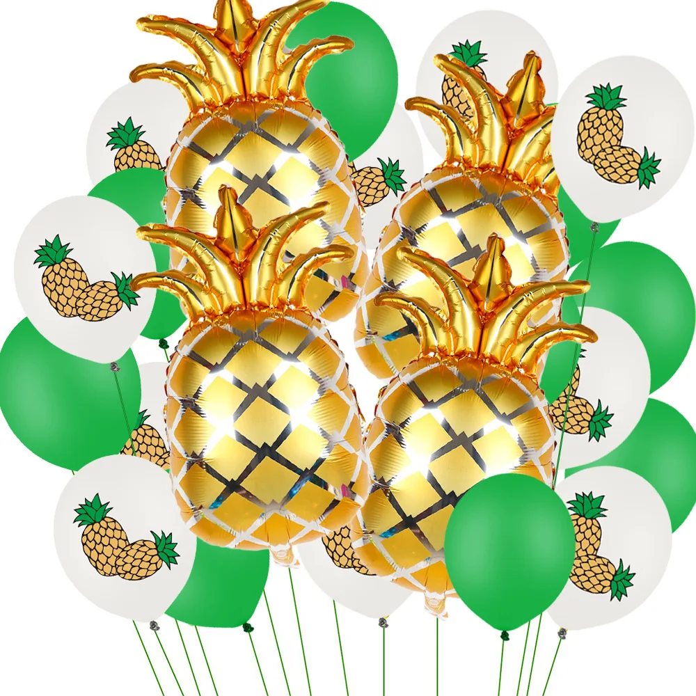 

JOYMEMO Pineapple Birthday Theme Decoration Set Cute Foil Balloon Fruit Latex Balloon Summer Hawaiian Party Baby Shower Supplies