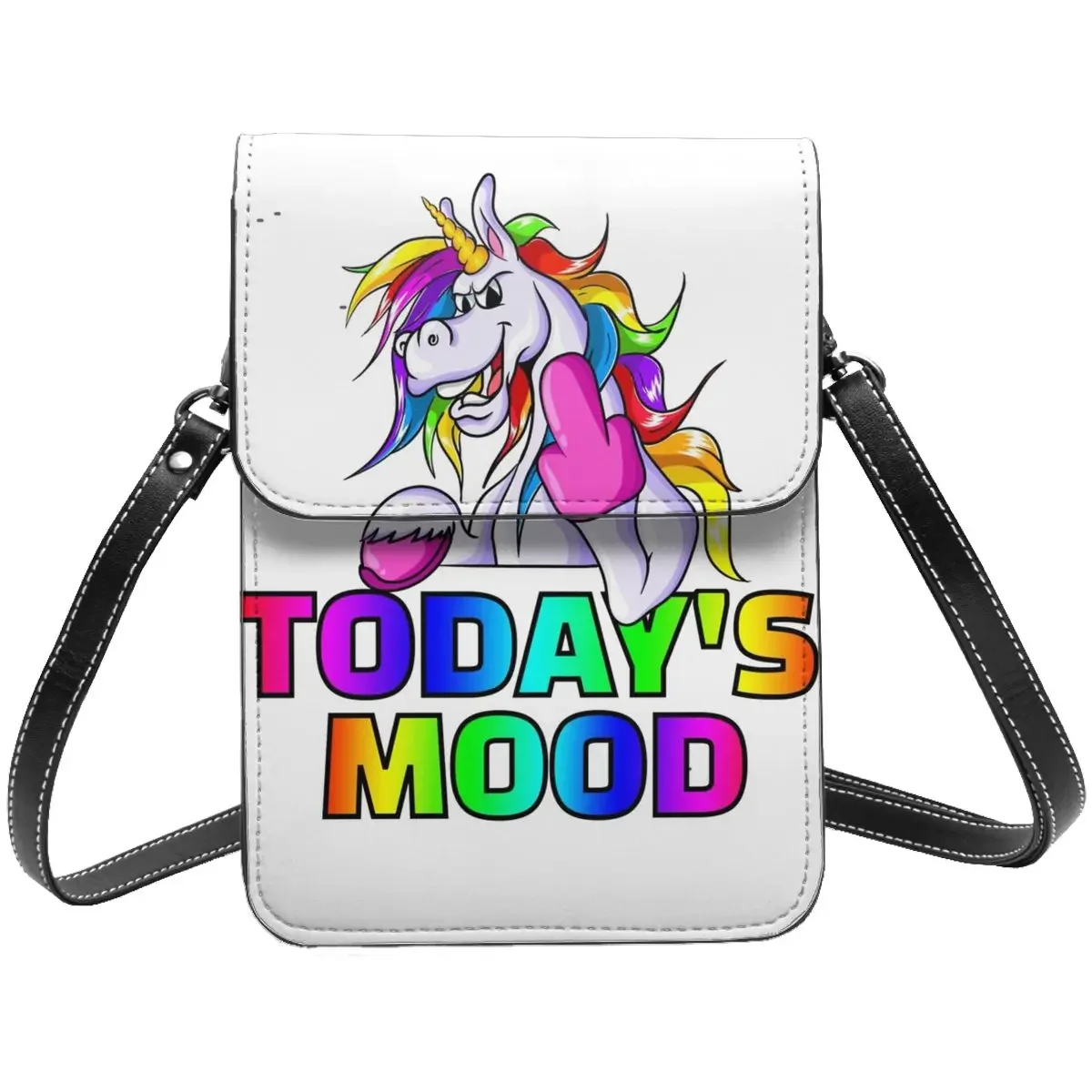 

Funny Unicorn Shoulder Bag Colorful Cranky Animal Coffee Female Bulk Mobile Phone Bag Funny Leather Outdoor Bags