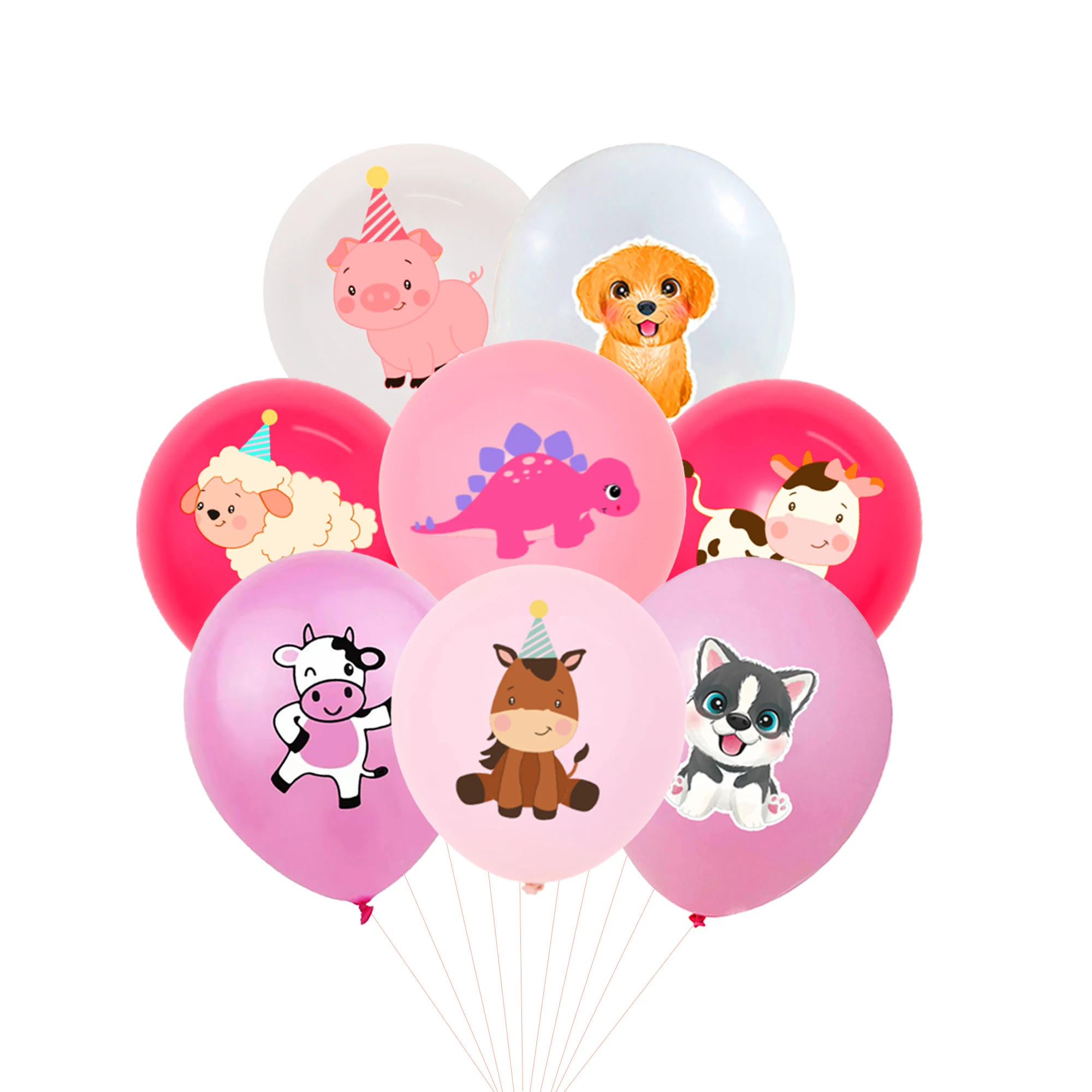 

Sursurprise 24 Pcs Farm Animals Theme Latex Balloons Kit for Baby Girl Cartoon Birthday Party Baby Shower Decoration Supplies