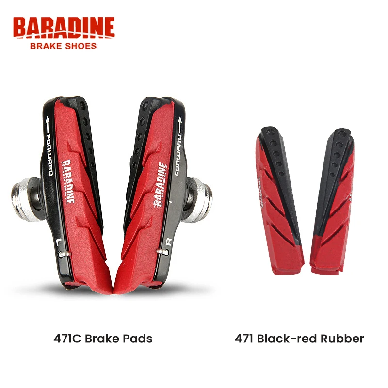 BARADINE 1 Pairs Bicycle Brake Pads For C/V Silent Durable Skid Glue Holder Shoes Blocks Rubber Parts