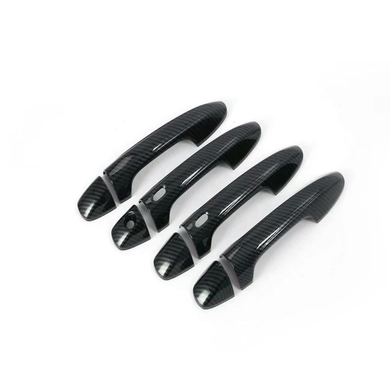 

New-Car Door Handle Cover Trim For Toyota Vios 2019 2020 Carbon Fiber Door Handle Sticker With Smart Keyhole Accessories