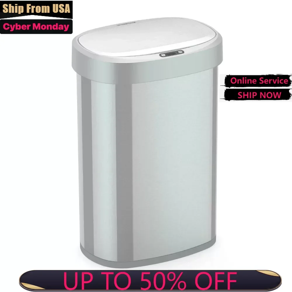 

13.2 Gallon Motion Sensor Trash Can with Stainless Steel Lid Waste Bins